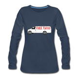 Women's Long Sleeve T-Shirt - Free Taco Van - navy