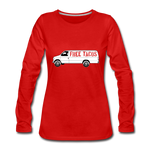 Women's Long Sleeve T-Shirt - Free Taco Van - red