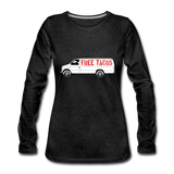 Women's Long Sleeve T-Shirt - Free Taco Van - charcoal gray