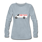 Women's Long Sleeve T-Shirt - Free Taco Van - heather ice blue