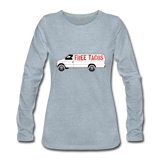 Women's Long Sleeve T-Shirt - Free Taco Van - heather ice blue