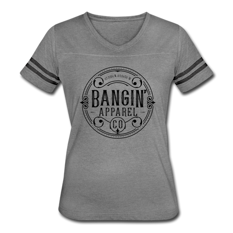 Women's Vintage T-Shirt - Bangin' Apparel Co. Logo (Black) - heather gray/charcoal