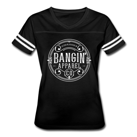 Women's Vintage T-Shirt - Bangin' Apparel Co. Logo (White) - black/white