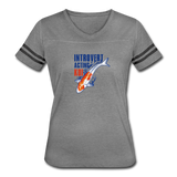 Women's Vintage T-Shirt - Introvert Acting Koi - heather gray/charcoal