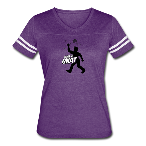 Women's Vintage T-Shirt - Bust A Gnat - vintage purple/white