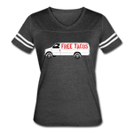 Women's Vintage T-Shirt - Free Taco Van - vintage smoke/white