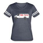 Women's Vintage T-Shirt - Free Taco Van - vintage navy/white