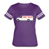 Women's Vintage T-Shirt - Free Taco Van - vintage purple/white