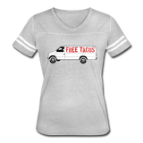 Women's Vintage T-Shirt - Free Taco Van - heather gray/white