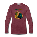 Men's Premium Long Sleeve T-Shirt - Taco King - heather burgundy