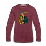 Men's Premium Long Sleeve T-Shirt - Taco King - heather burgundy