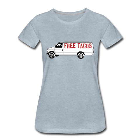 Women’s T-Shirt - Free Taco Van - heather ice blue