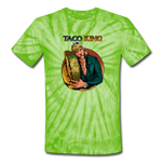 Unisex Tie Dye T-Shirt - Taco King - spider lime green