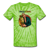 Unisex Tie Dye T-Shirt - Taco King - spider lime green