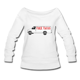 Women's Wideneck Sweatshirt - Free Taco Van - white