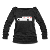 Women's Wideneck Sweatshirt - Free Taco Van - heather black