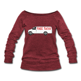 Women's Wideneck Sweatshirt - Free Taco Van - cardinal triblend