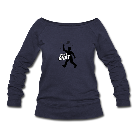 Women's Wideneck Sweatshirt - Bust A Gnat - melange navy