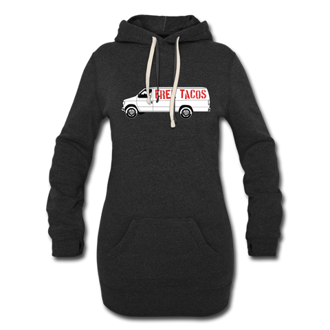 Women's Hoodie Dress - Free Taco Van - heather black