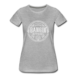 Women’s T-Shirt - Bangin' Apparel Co. Logo (White) - heather gray