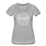 Women’s T-Shirt - Bangin' Apparel Co. Logo (White) - heather gray