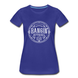 Women’s T-Shirt - Bangin' Apparel Co. Logo (White) - royal blue