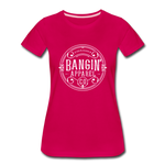 Women’s T-Shirt - Bangin' Apparel Co. Logo (White) - dark pink