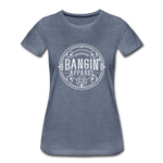 Women’s T-Shirt - Bangin' Apparel Co. Logo (White) - heather blue