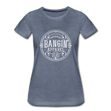 Women’s T-Shirt - Bangin' Apparel Co. Logo (White) - heather blue