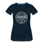 Women’s T-Shirt - Bangin' Apparel Co. Logo (White) - deep navy