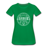 Women’s T-Shirt - Bangin' Apparel Co. Logo (White) - kelly green