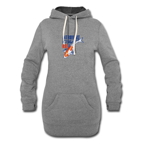 Women's Hoodie Dress - Introvert Acting Koi - heather gray