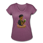 Women's Tri-Blend V-Neck T-Shirt - It's Always Tacos - heather plum