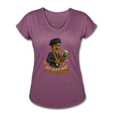 Women's Tri-Blend V-Neck T-Shirt - It's Always Tacos - heather plum