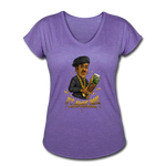 Women's Tri-Blend V-Neck T-Shirt - It's Always Tacos - purple heather