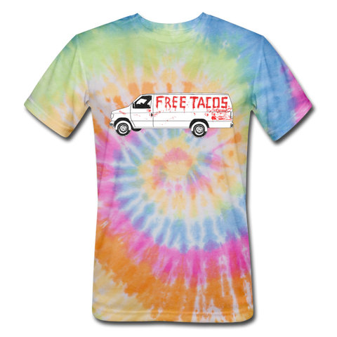 Unisex Tie Dye T-Shirt - Free Taco Van Extreme Edition - rainbow