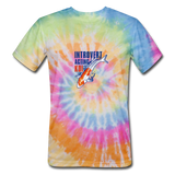 Unisex Tie Dye T-Shirt - Introvert Acting Koi - rainbow