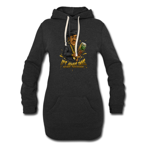 Women's Hoodie Dress - It's Always Tacos - heather black