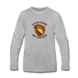 Men's Long Sleeve T-Shirt – Catch Tacos Not Feelings - heather gray