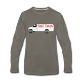 Men's Long Sleeve T-Shirt – Free Taco Van - asphalt gray