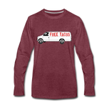 Men's Long Sleeve T-Shirt – Free Taco Van - heather burgundy