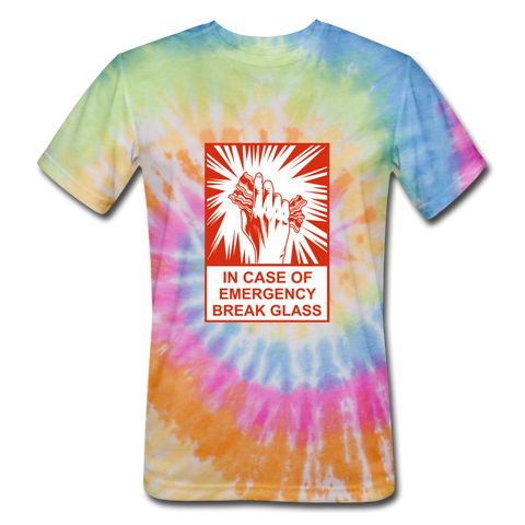 Unisex Tie Dye T-Shirt - In Case of Emergency (Bacon) - rainbow