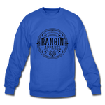 Crewneck Sweatshirt - Bangin' Apparel Co. Logo (Black) - royal blue