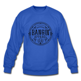 Crewneck Sweatshirt - Bangin' Apparel Co. Logo (Black) - royal blue