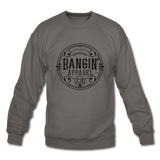 Crewneck Sweatshirt - Bangin' Apparel Co. Logo (Black) - asphalt gray