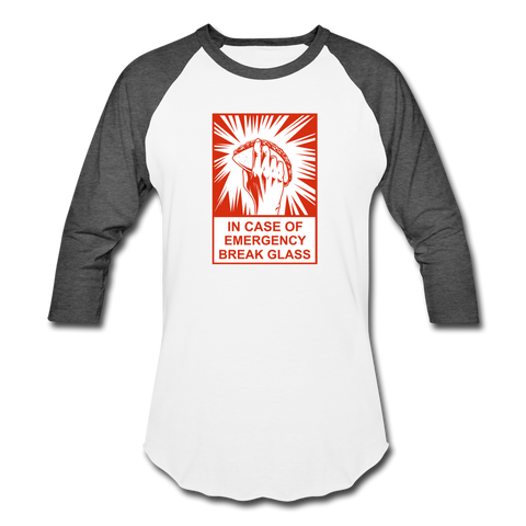 Baseball T-Shirt - In Case of Emergency (Taco) - white/charcoal