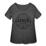 Women’s Curvy T-Shirt - Bangin' Apparel Co. Logo (Black) - deep heather