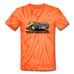 Unisex Tie Dye T-Shirt - My Mind On Tacos - spider orange