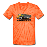 Unisex Tie Dye T-Shirt - My Mind On Tacos - spider orange