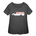 Women’s Curvy T-Shirt - Free Taco Van - deep heather